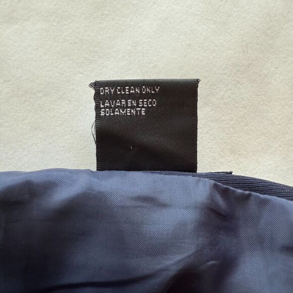 Y2K Vintage Halston Womens Knee Length Navy Pencil Skirt with Belt Loops Size 12 - Picture 5 of 8